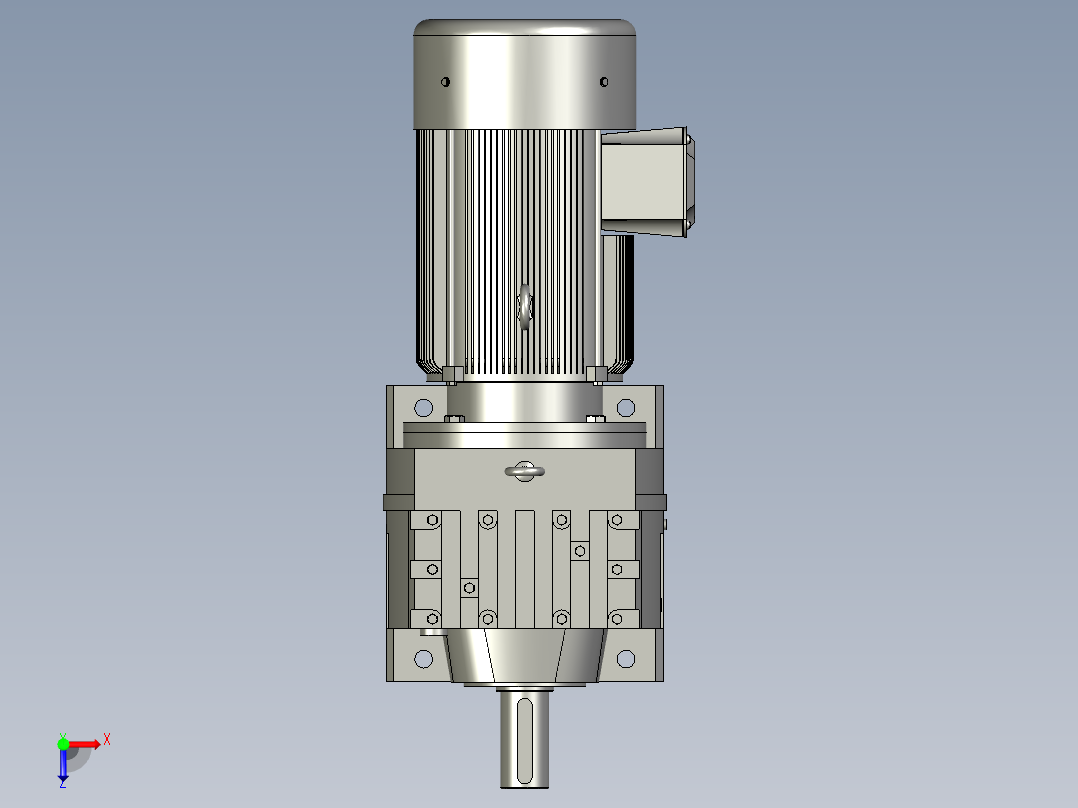 R97底脚轴伸式安装斜齿轮减速机R97-Y75-4P-1824-M1-0俯视图