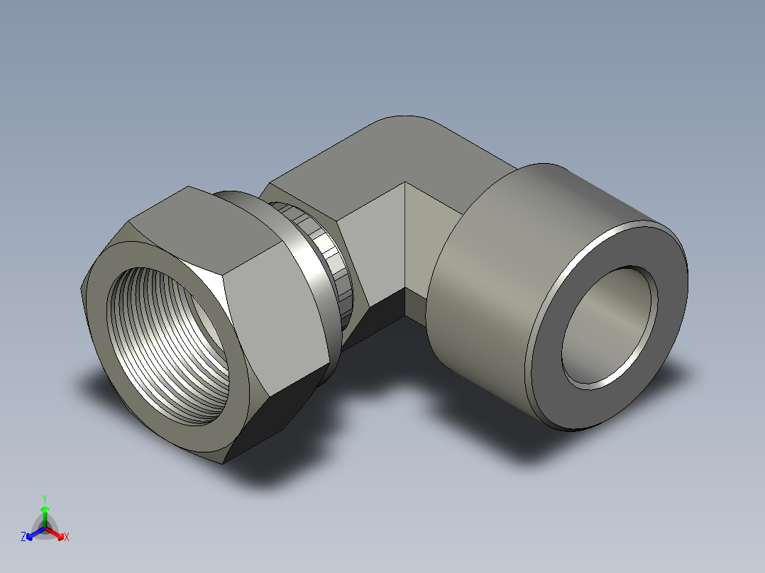 CQVP美制螺纹过渡接头1-2正等轴测图