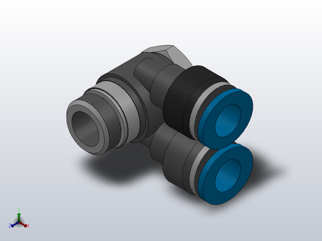 IPA-G 双管外六角接头-G螺纹_IPA10-G03正等轴测图