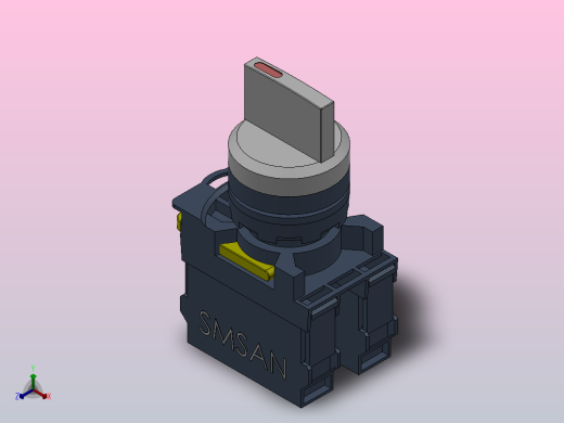 短柄旋转按钮[QG115-A5-11XS╱W]正等轴测缩略图