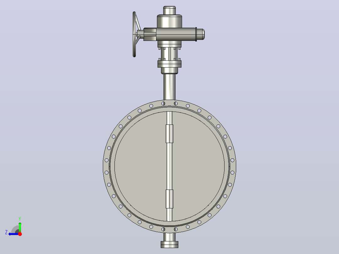 Dt943H(F)-10C.P.R.V-B[DN1200]阀，截止阀，风阀，蝶阀右视图