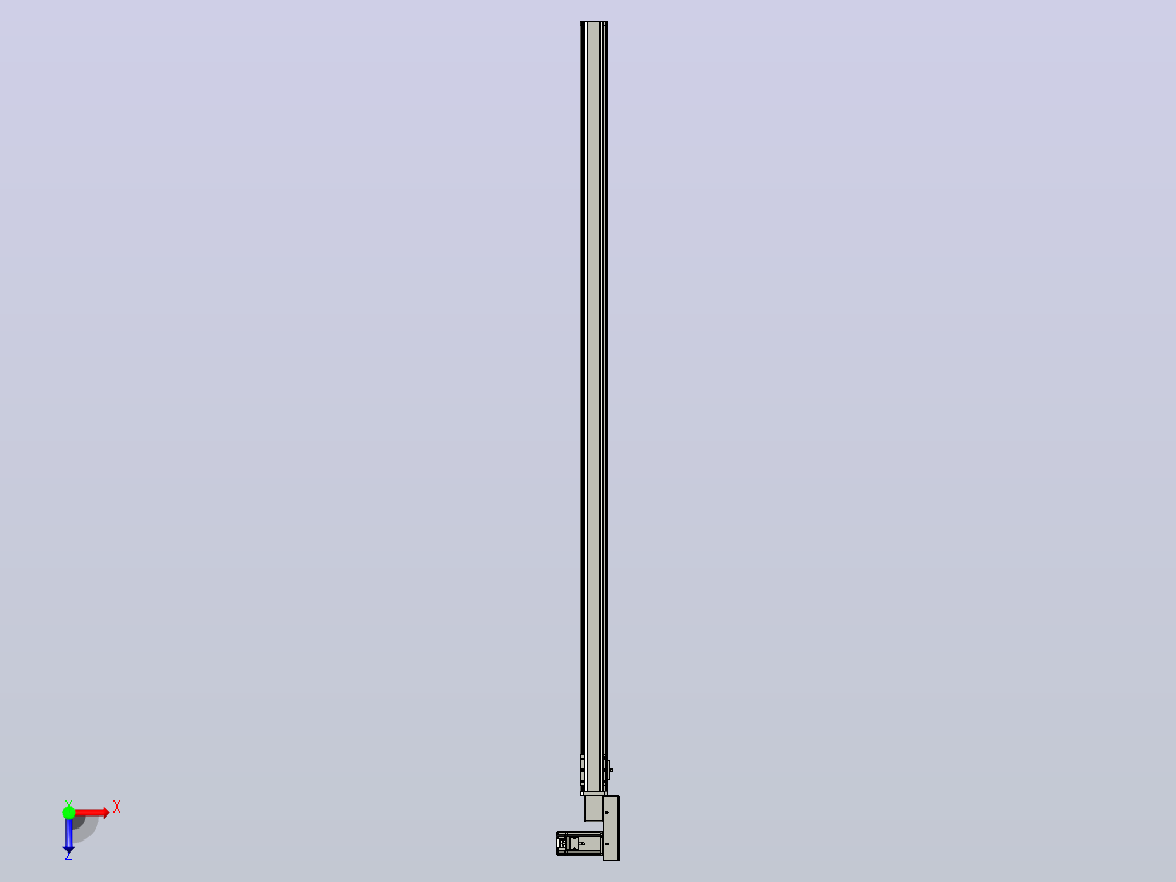 皮带直线轴半封闭可选导轨TPA-HNB-65S-90-L1800-MR-Y-P10-N3俯视图