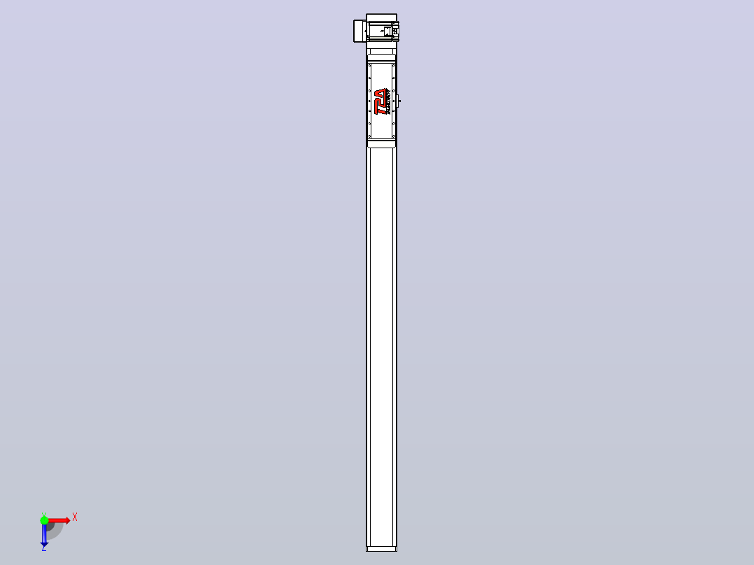 伺服电机集成皮带传动直线执行器TPA-OCB-120-224-L1450-RU-P75-N3俯视图