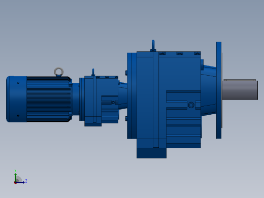 RF137R77法兰轴伸式组合型斜齿轮减速机RF137R77-Y3-4P-100-M1-0°-Φ450左视缩略图