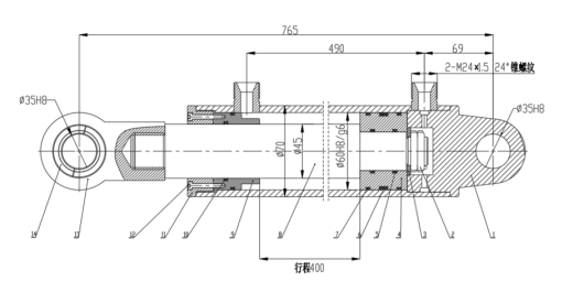 叉车倾斜液压缸设计（CAD+说明书）缩略图