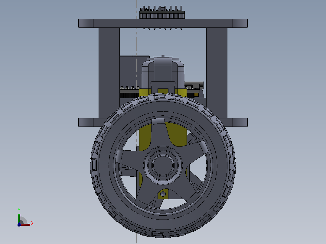 基于Arduino Nano的自平衡机器人部件3D图纸 Solidworks设计前视图
