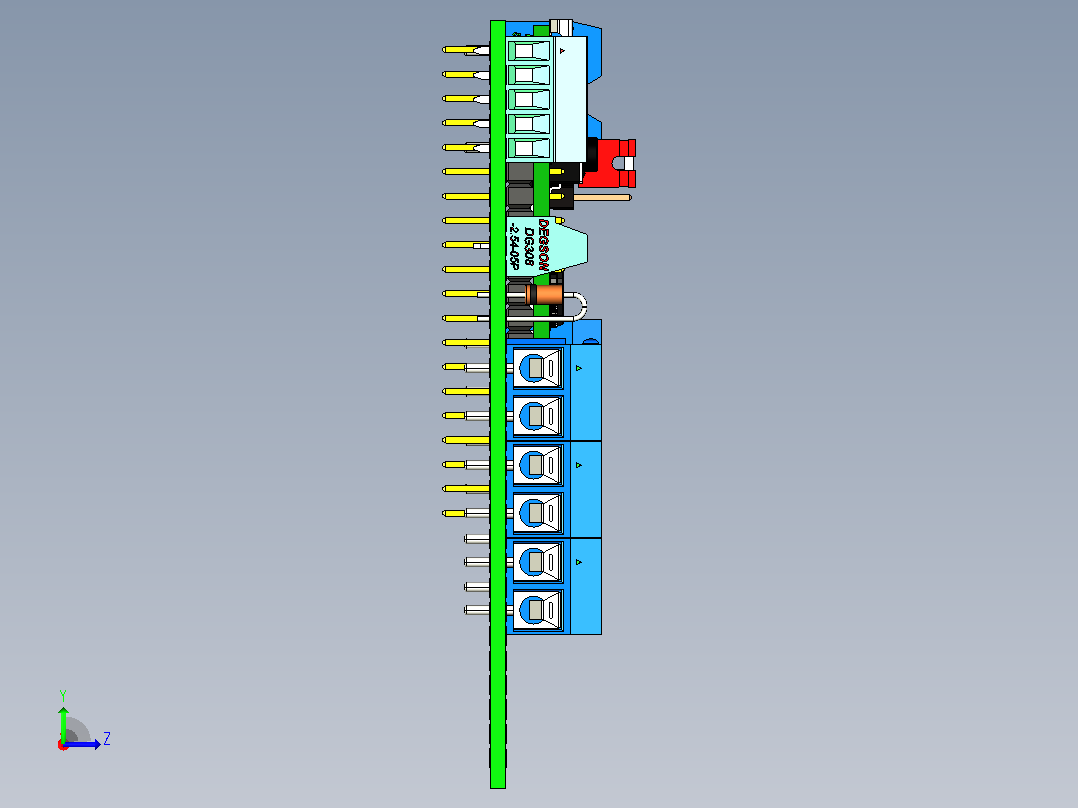 STM32扩展板左视图