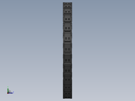 弯曲半径200内高25两侧打开型DB封闭式拖链_DMD25CDBA-25-25-200R-30左视缩略图