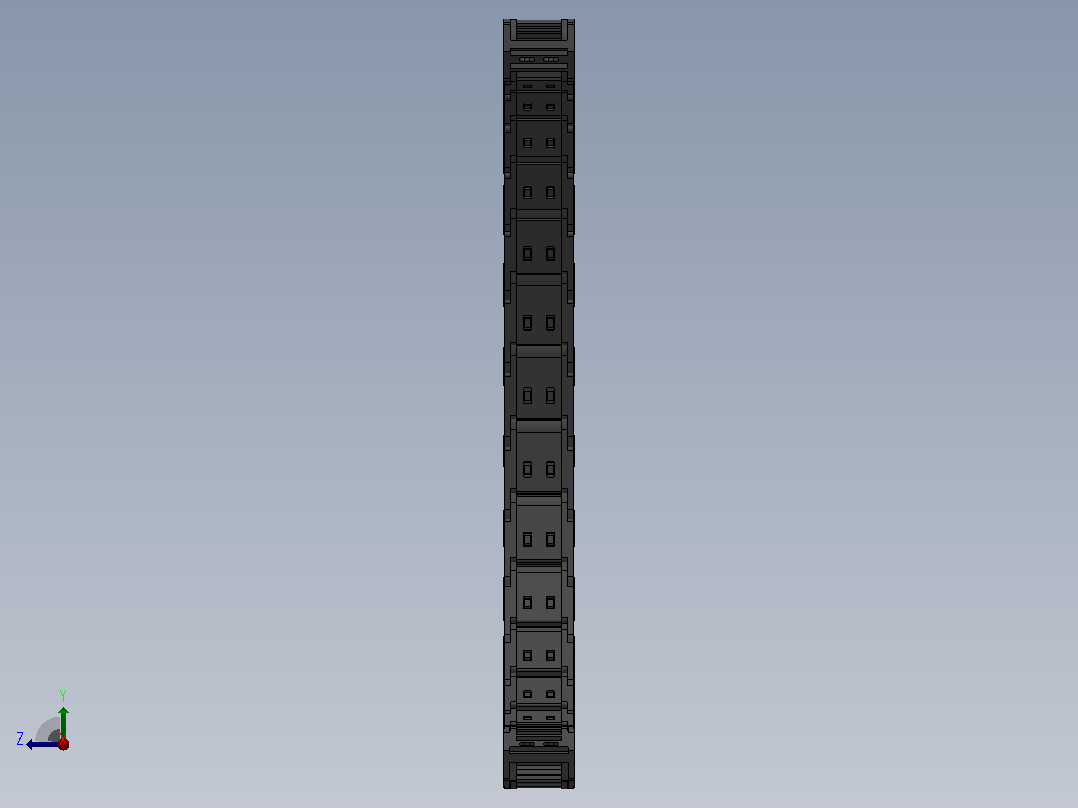 弯曲半径200内高25两侧打开型DB封闭式拖链_DMD25CDBA-25-25-200R-30右视图