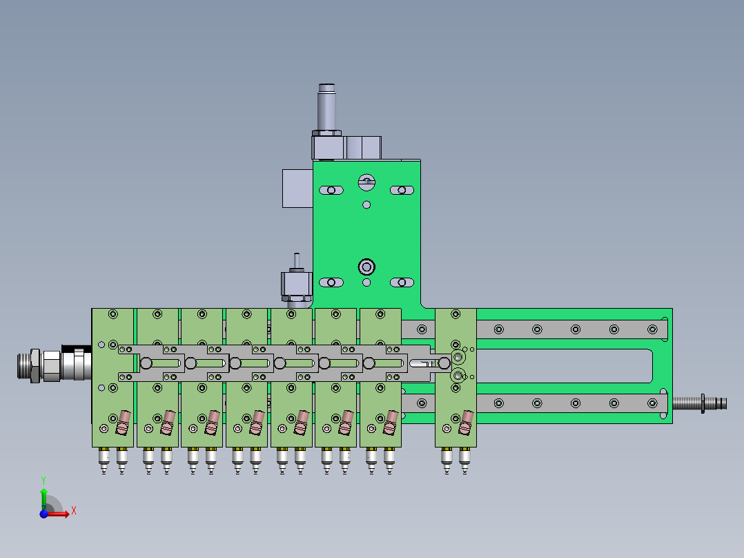 组合吸嘴组件 变距机构sw17可编辑前视图
