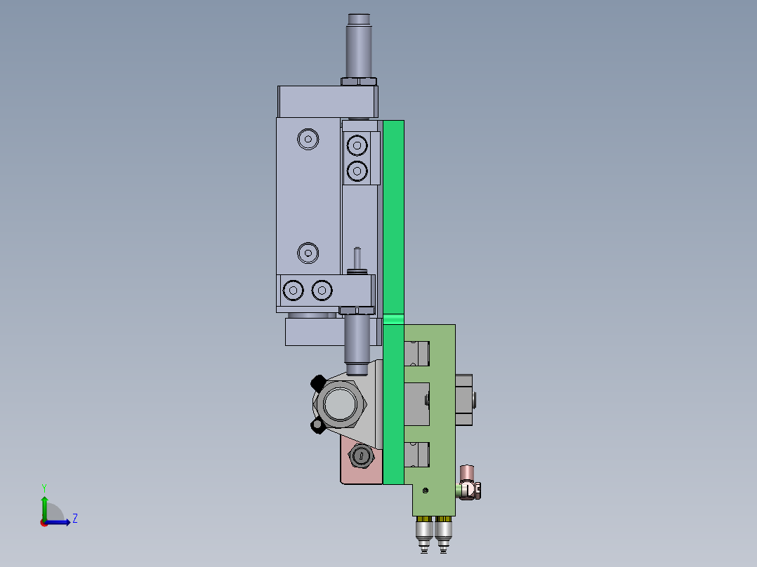 组合吸嘴组件 变距机构sw17可编辑左视图