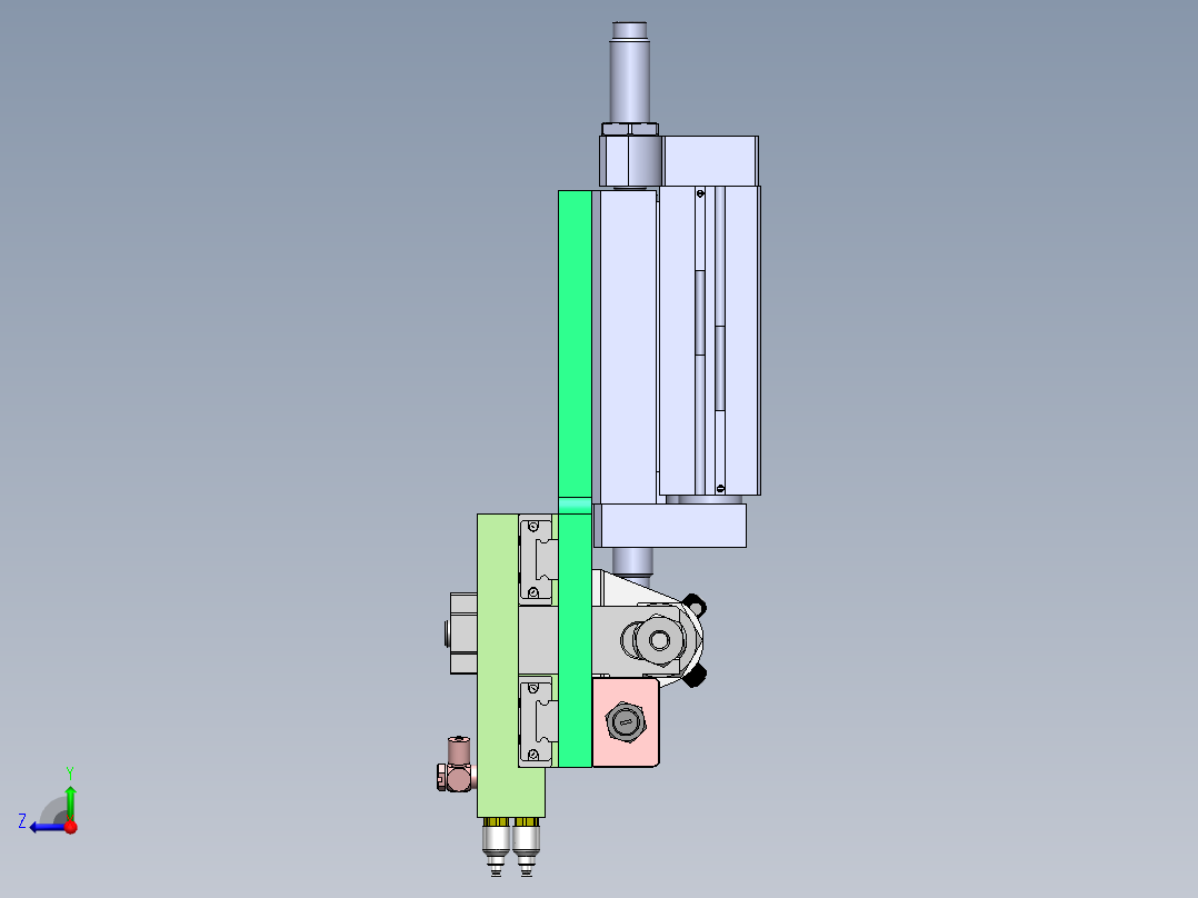 组合吸嘴组件 变距机构sw17可编辑右视图