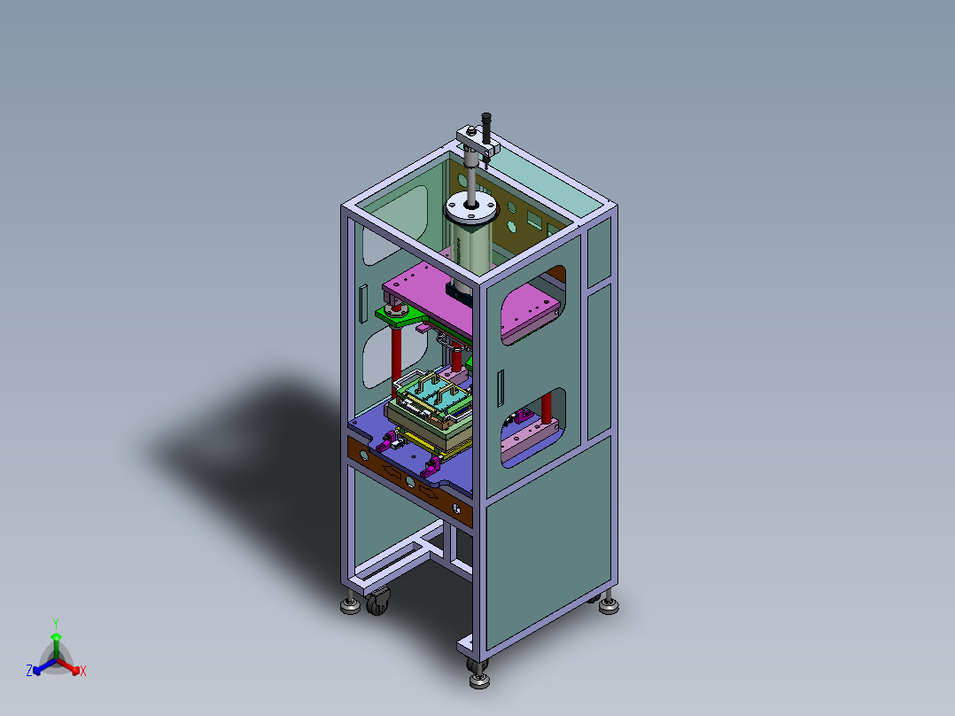 加热压螺丝机sw12可编辑正等轴测图