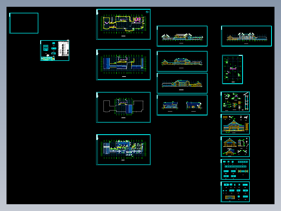 某高速公路服务区三层综合楼建筑设计方案图CAD图纸素材