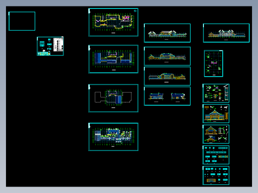 某高速公路服务区三层综合楼建筑设计方案图CAD图纸素材