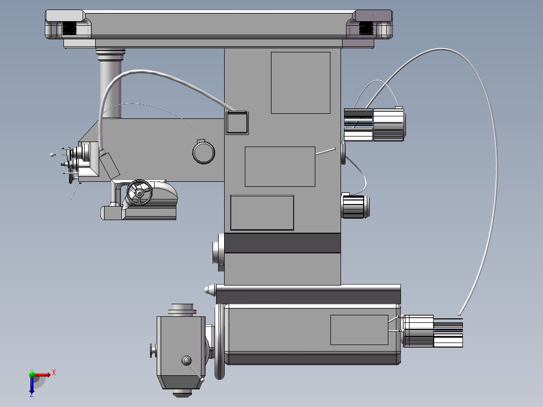 X62W万能铣床外形三维模型图stp通用格式机械自动化数模俯视图