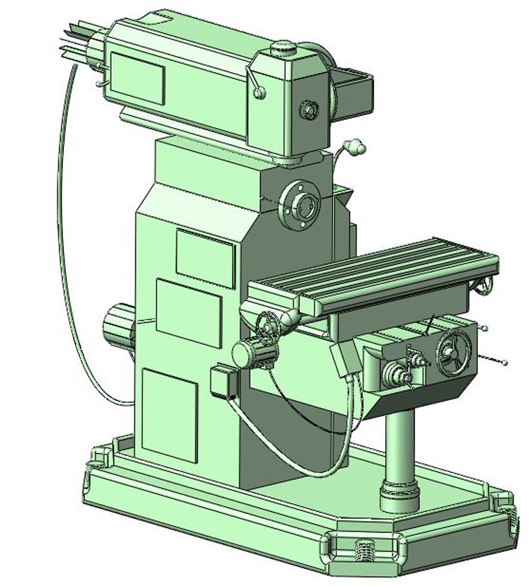X62W万能铣床外形三维模型图stp通用格式机械自动化数模