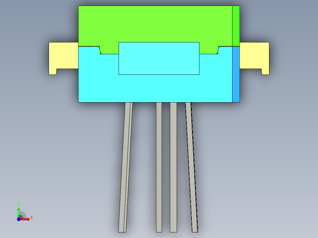 手机模具图（模具拆模结构图前视图