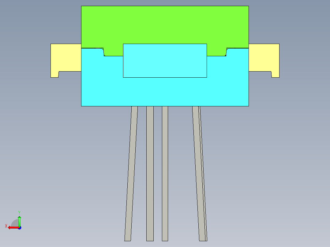 手机模具图（模具拆模结构图后视图