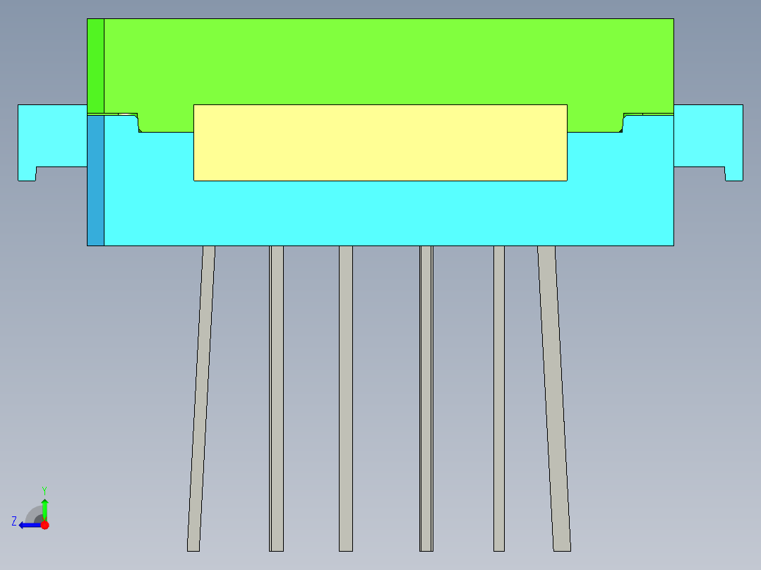 手机模具图（模具拆模结构图右视图