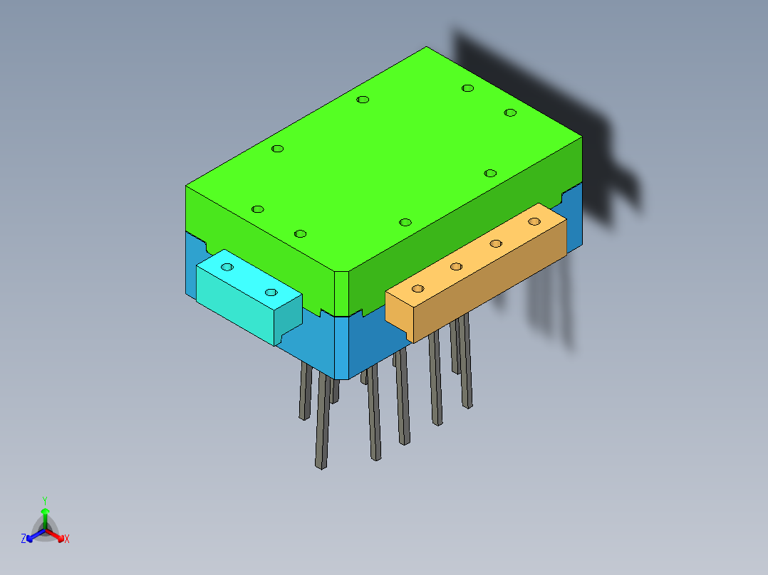 手机模具图（模具拆模结构图正等轴测图
