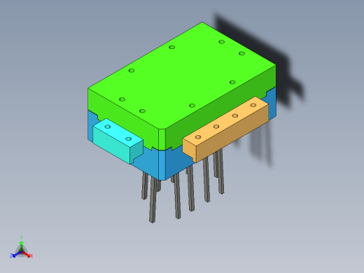 手机模具图（模具拆模结构图正等轴测缩略图