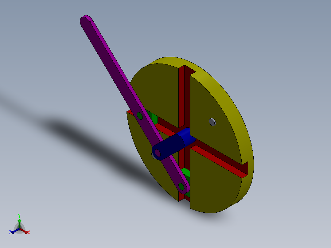 画椭圆机构，机械创新作业正等轴测图