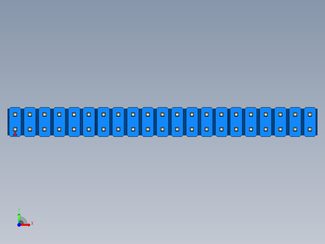 彩色公头100mil（2.54mm）系列-DS1021_blue_2x21p_100mil_Type1_rev1.0前视图