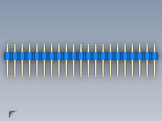 彩色公头100mil（2.54mm）系列-DS1021_blue_2x21p_100mil_Type1_rev1.0俯视缩略图