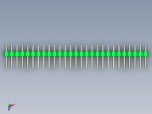 彩色公头100mil（2.54mm）系列-DS1021_green_2x27p_100mil_Type1_rev1.0俯视缩略图