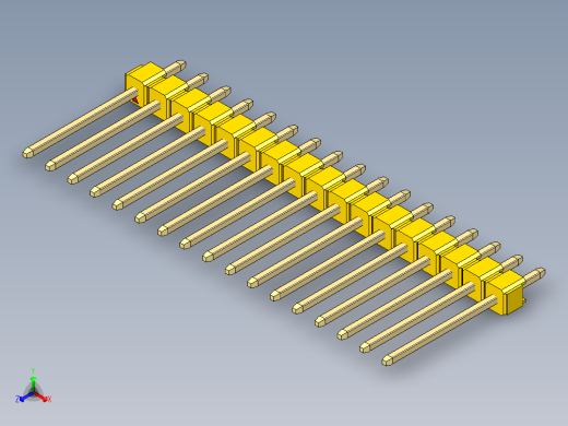 彩色公头100mil（2.54mm）系列-DS1021_yellow_1x17p_100mil_Type5_rev1.0