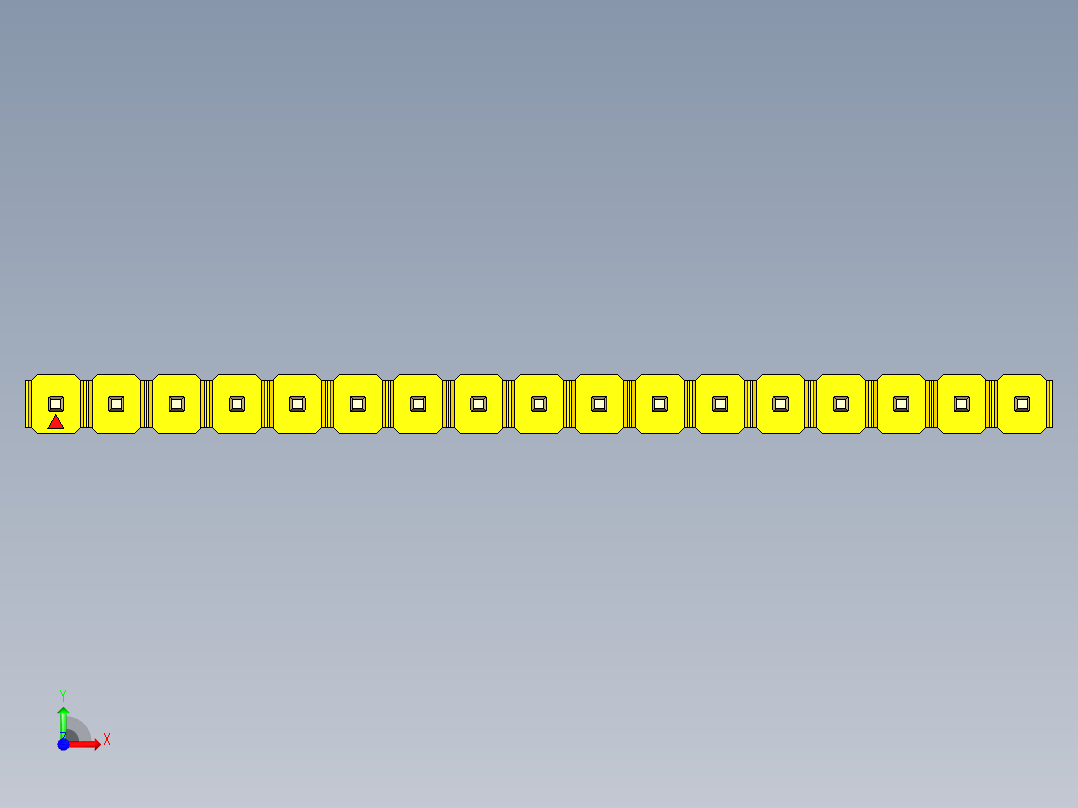 彩色公头100mil（2.54mm）系列-DS1021_yellow_1x17p_100mil_Type5_rev1.0前视图