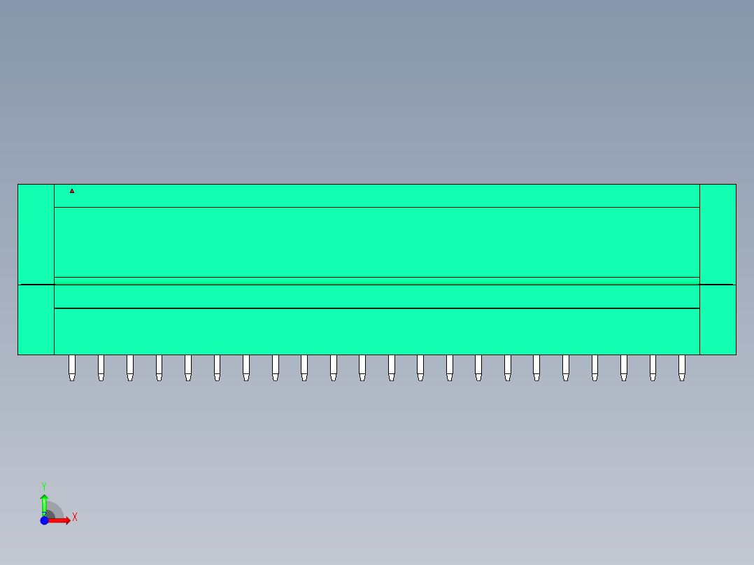 DEGSON 15EDG（公头） 3.81mm 螺钉锁紧，插拔式接线端子 FullPack-15EDGVTM-3.81-44P-14-00AH前视图