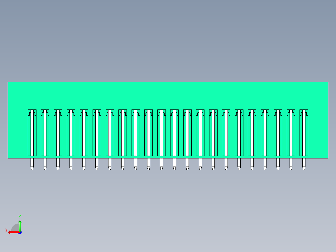 DEGSON 15EDG（公头） 3.81mm 螺钉锁紧，插拔式接线端子 FullPack-15EDGVTM-3.81-44P-14-00AH后视图
