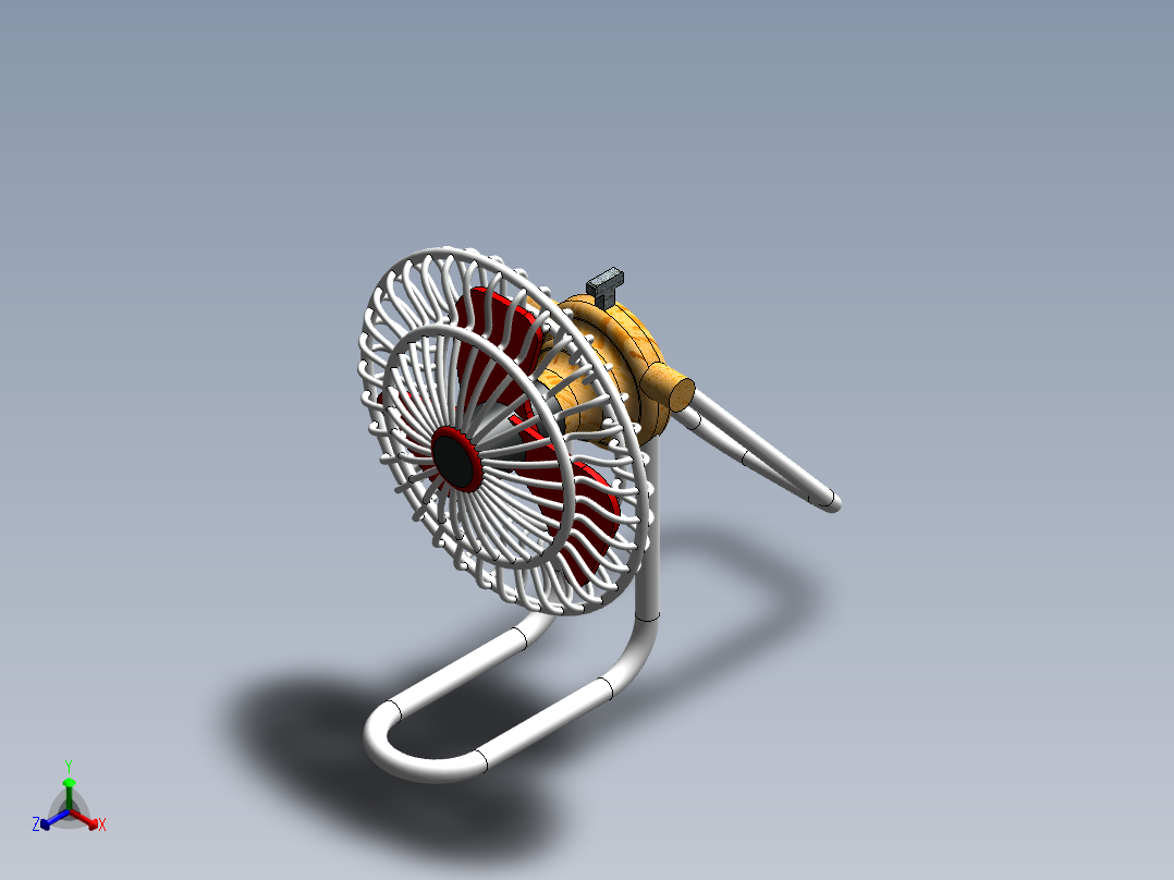 小风扇模型图正等轴测图