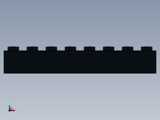 乐高套装 4421基本积木-300826 Black Brick 1 x 8.SLDPRT前视缩略图