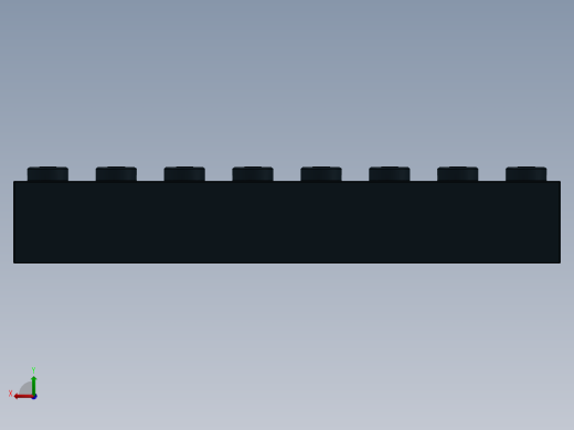 乐高套装 4421基本积木-300826 Black Brick 1 x 8.SLDPRT后视缩略图