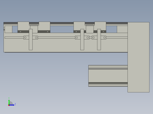 直线模组LHA6-S100-D-100W(16丝杆)设计图纸左视缩略图