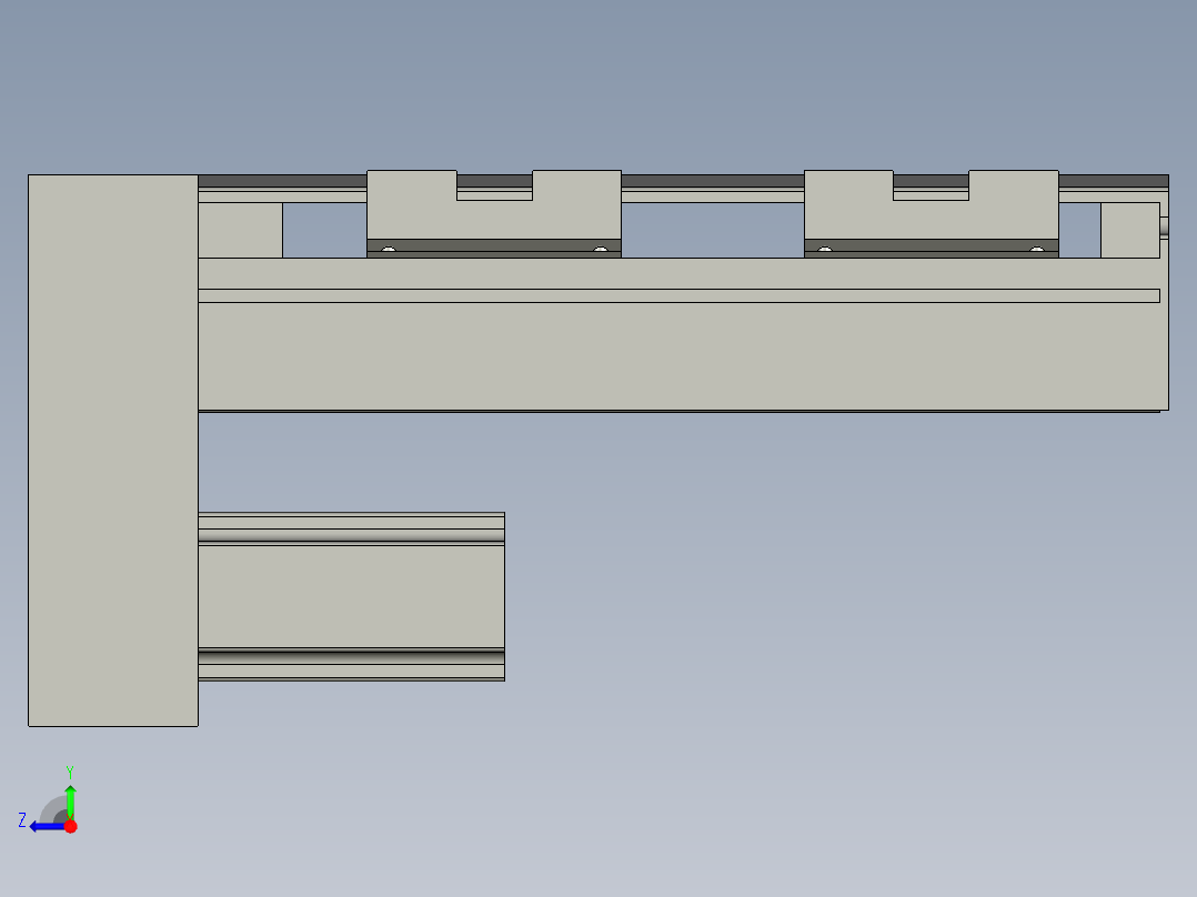 直线模组LHA6-S100-D-100W(16丝杆)设计图纸右视图