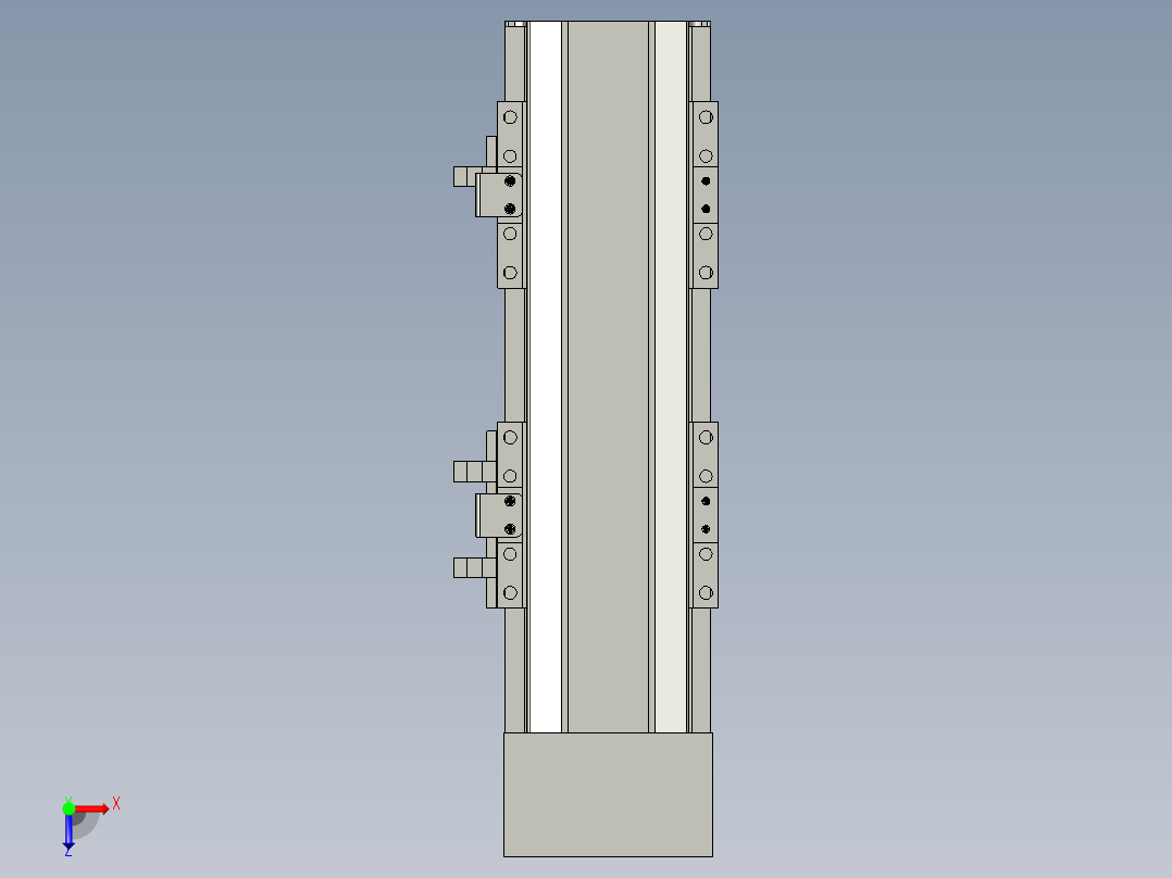 直线模组LHA6-S100-D-100W(16丝杆)设计图纸俯视图