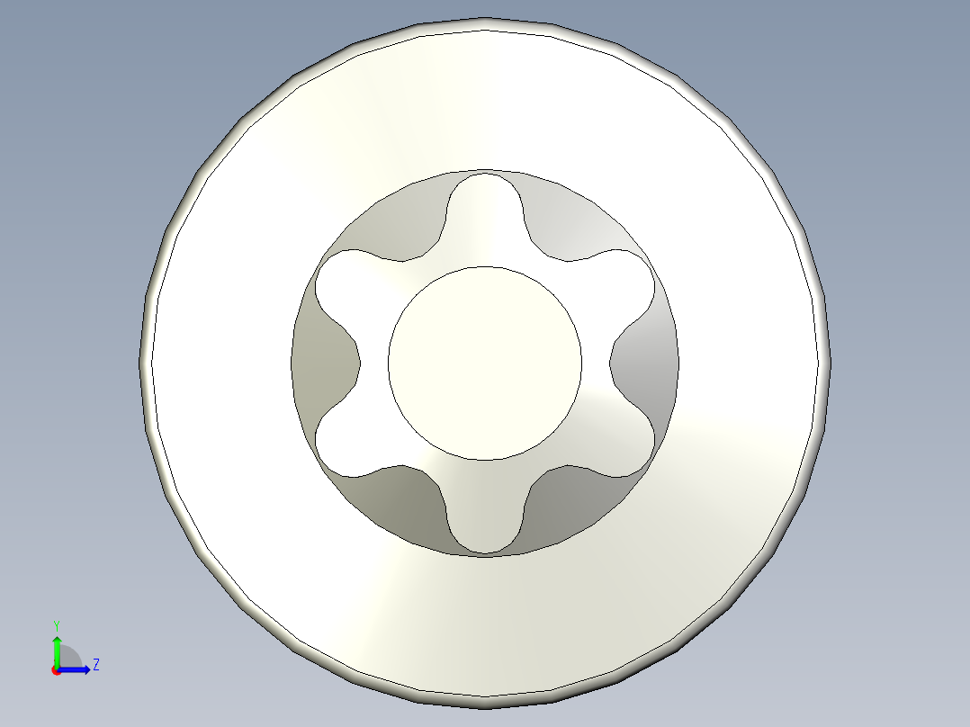 六角螺钉-Hexalobular_screw-M10-90-70-13-20-11.stp左视图