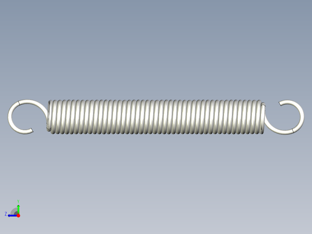 拉伸彈簧AUS-3D多系列多零件图纸模型右视图