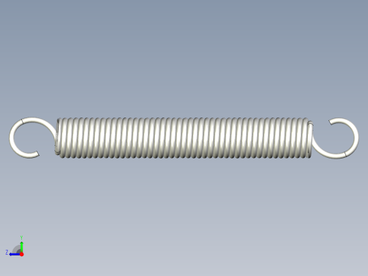 拉伸彈簧AUS-3D多系列多零件图纸模型右视缩略图