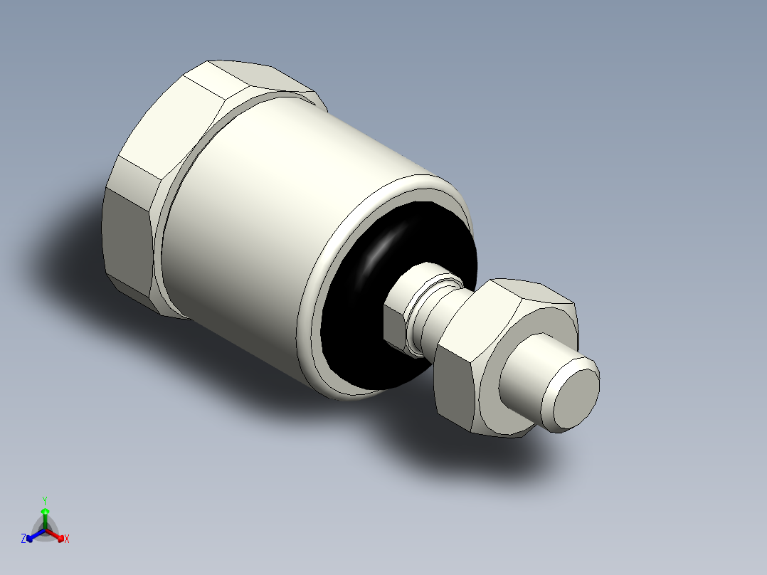 4.气缸附件，浮动接头正等轴测图