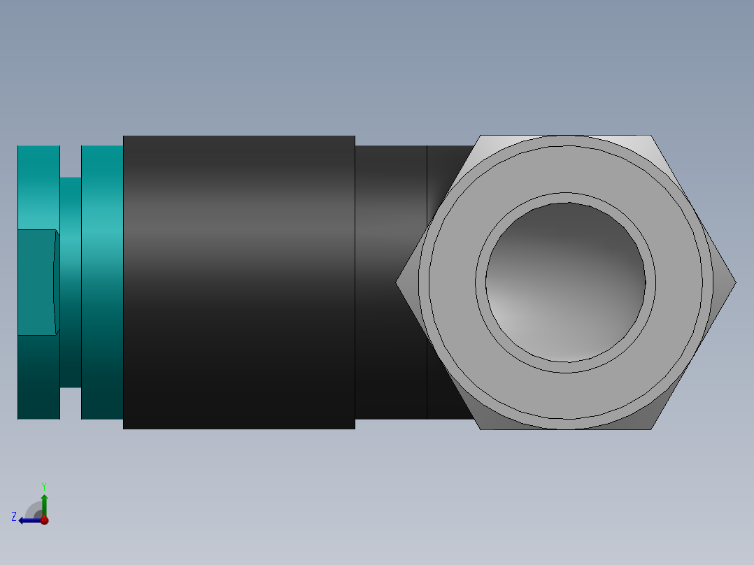 气管弯头快接头右视图