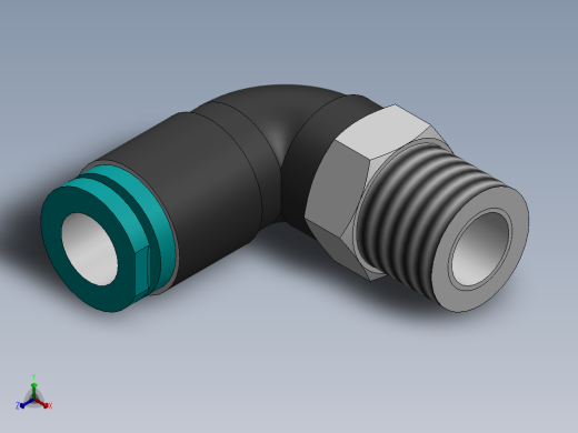 气管弯头快接头正等轴测缩略图
