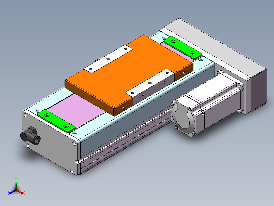 MCH丝杆全封闭MCH14-BR-400W正等轴测图