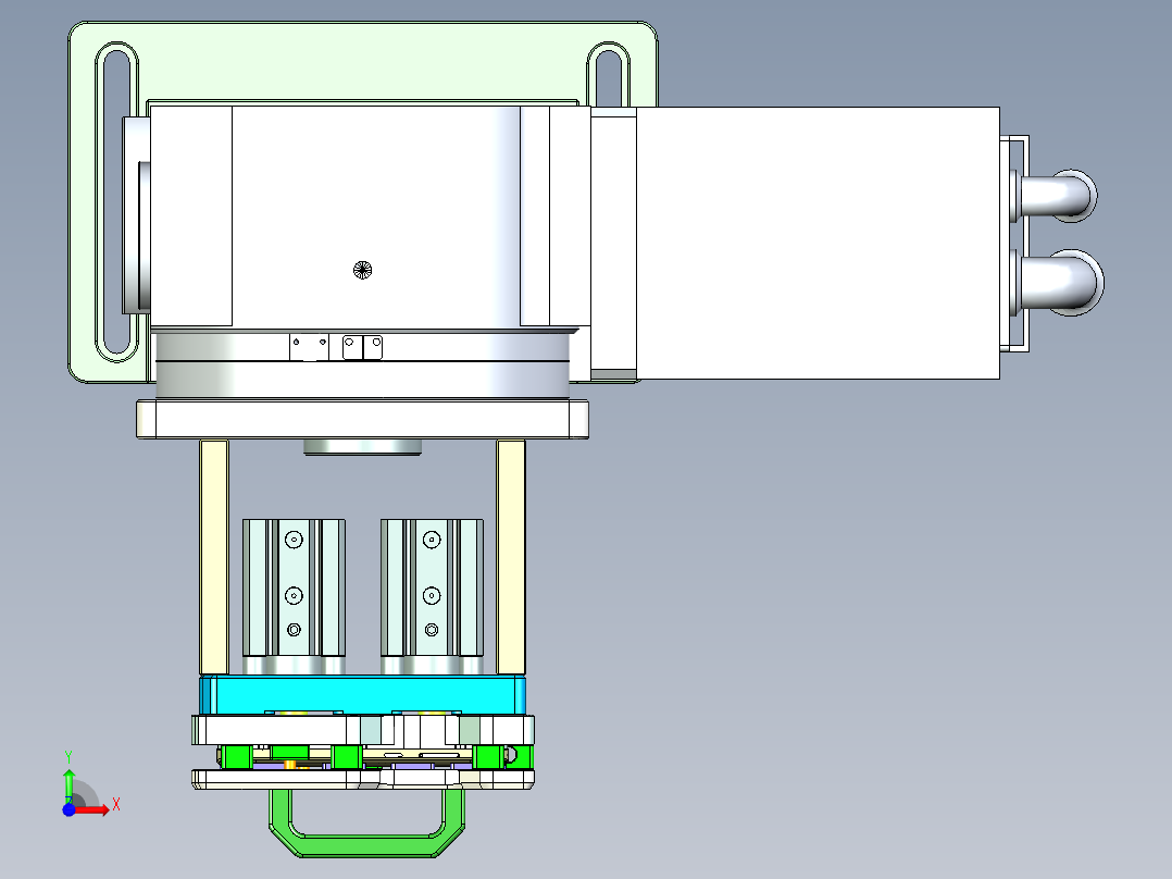 X1-笔记本CNC工装夹具三维模型CNC6-01-22前视图