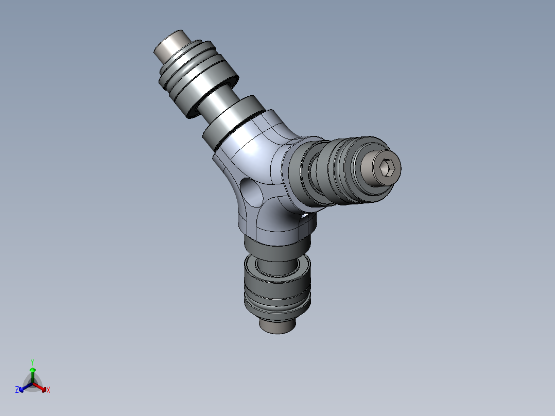 A2004890-3叶片600尺寸尾桨毂组件正等轴测图