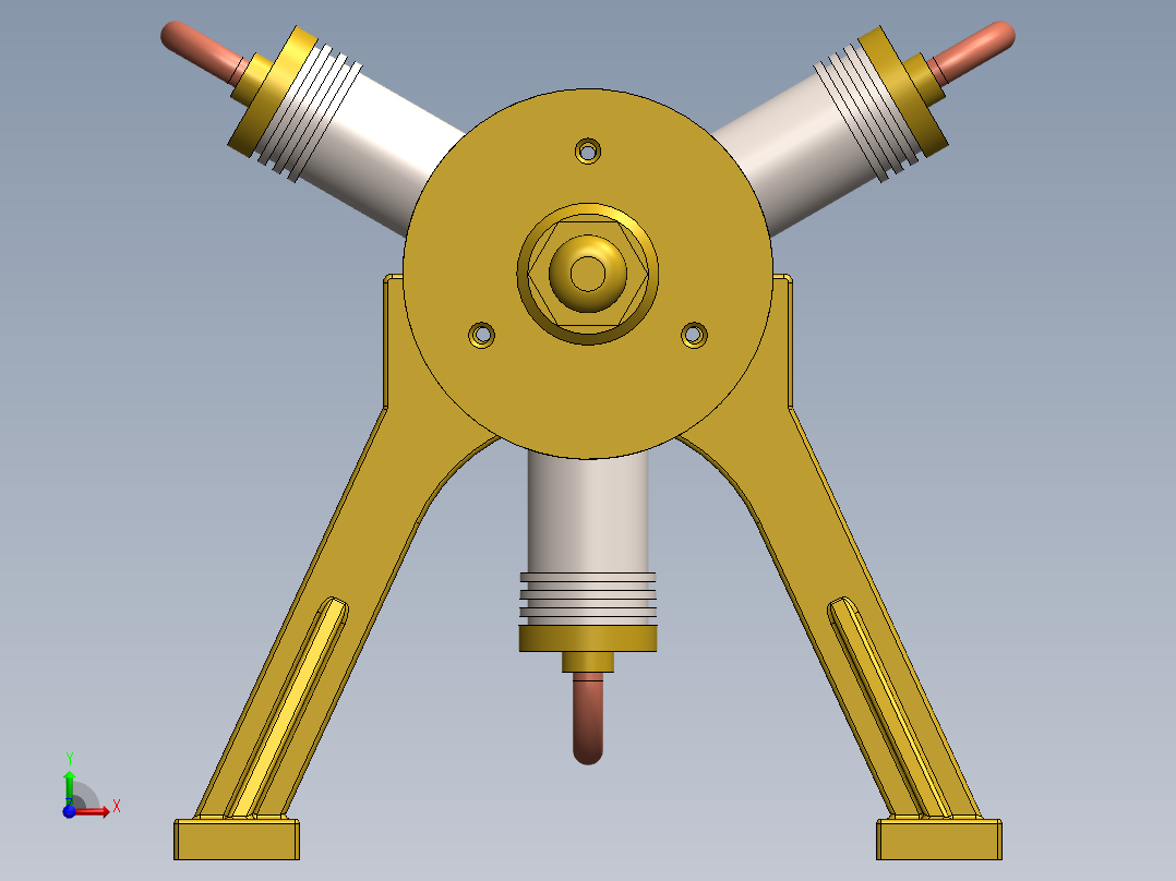 蒸汽机three-cylinder-rotary-steam-engine-1831-模型格式为 sw前视图